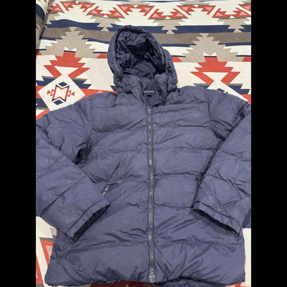 Land’s End Ladie’s Puffer Goose-Down Jacket Size Medium (38-40) Black